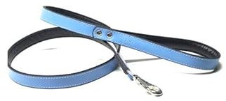 LINO Hundeleine Führleine Lederleine aus echtem Leder für alle Hunderassen (Blau)