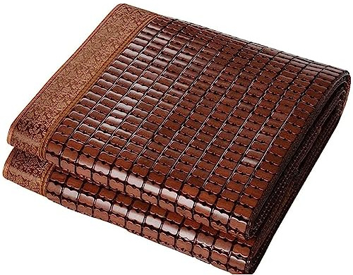 NIANXINN Estera de Dormir de Bambú Mahjong,Natural Colchoneta para Bamboo Colchón,Colchoneta de Refrigeración Plegable,Esterilla de Bambú de Hielo,para Casa Dormitorio Cama Sofá (80x160cm)