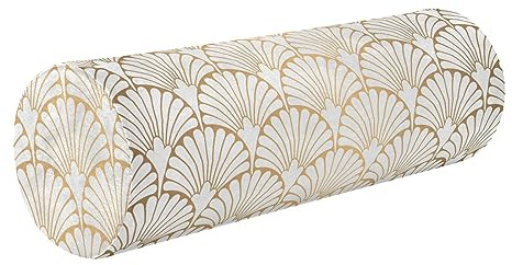linqin Art Deco Muster Weiß Gold Knie Nackenrolle Kissen für Beine Nackenrolle Kissenbezug Bezug Runde Kissen Einsätze Rollenkissen für Nacken Nackenrolle