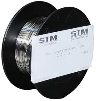 STM Der Meisterladen Edelstahl Schweißdraht VA V2A 308L 1.4316 1,0mm INOX D100 0.5kg…
