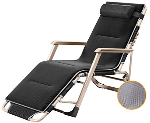 FAZENHUA Zero Gravity Loungesessel, Faltbare Sonnenliegen, Liegestühle, Gartenstuhl, Zero Gravity-Stühle, Relaxer, Liege, Sonnenbett, verstellbar für Terrasse, Outdoor, Camping, Strand, Schwarz