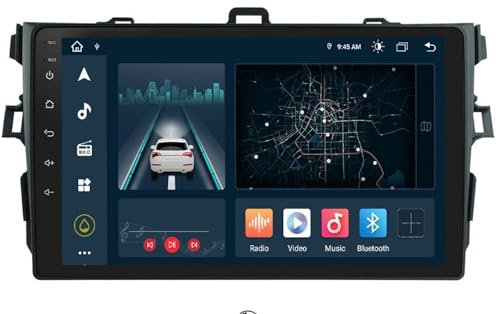 JINFOLI Android 10 Autoradio Lettore multimediale 2Din Fit, for Toyota, for Corolla, 2007-2011 con Wifi 4G Bluetooth OBD2 TV Mirror Link Impianto audio stereo per auto(T1)