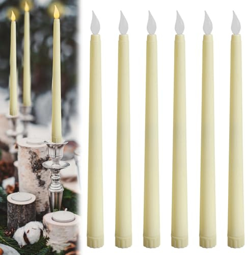 Bougies LED, 6 Pièces Bougies Chandelier LED Flamme Vacillante, Blanc Fausse Bougie Electrique Décorative pour Pâques, Anniversaire, Fête D'Anniversaire, Mariage