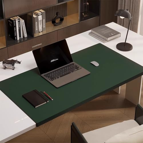 Schreibtischunterlage mit Lederkanten, verlängerte Maus, Laptop-Matte, wasserdichte Schreibblöcke mit Kantenschutz für Zuhause, Büro, Arbeitszubehör (Grün, 80 x 50 cm)