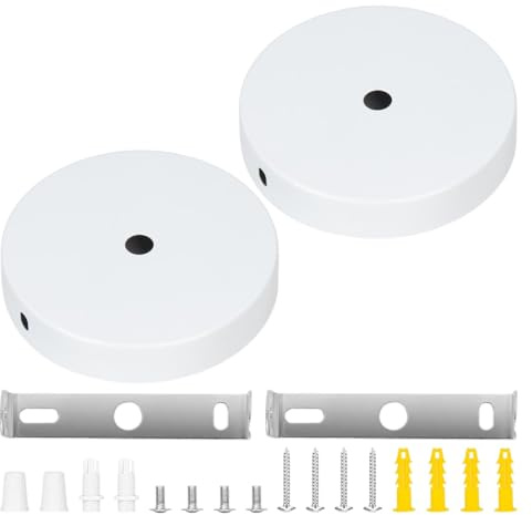 UIEXEA 2 Stück Deckenbaldachin Anschlussdose aus Metall, Runder Lampenschirm - Deckenrosette - Geeignet für alle Lampen (100x20mm)