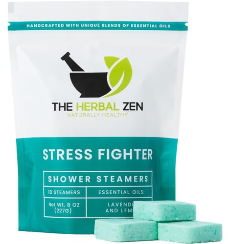Stress Fighter Shower Steamers Aromatherapy for Relaxing - USA Made Mothers Day Gift for Mom - Lavender & Lemon Shower Bomb Tablets – Soothing Natural Essential Oils (10 Pack)