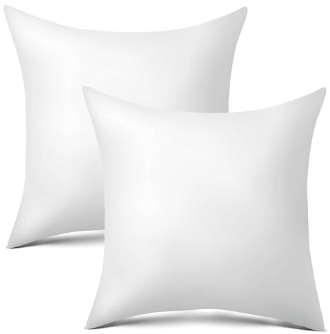 Raajsee Cushion Inserts 45cm x 45cm /18 x 18 Inch (white, Pack of 2)–Square Cushion Pads Stuffer Filler - Decorative Sofa Cushion Inner, Couch Pillow Stuffing