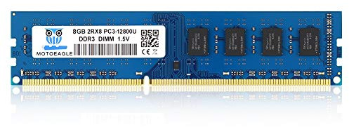 8GB DDR3-1600 MHz 2RX8 PC3-12800U DIMM 240-PIN Memoria RAM NO ECC para PC DE Escritorio 1.5V CL11 SDRAM