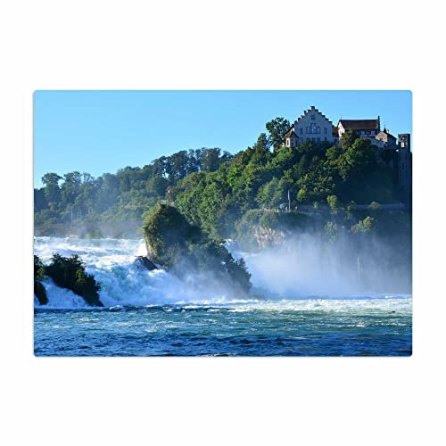 Vero Home 18705 Glas-Schneidebrett | Motiv Natur Rheinfall | rutschfest, kratzfest und lebensmittelecht | Maße: 39 x 29 cm