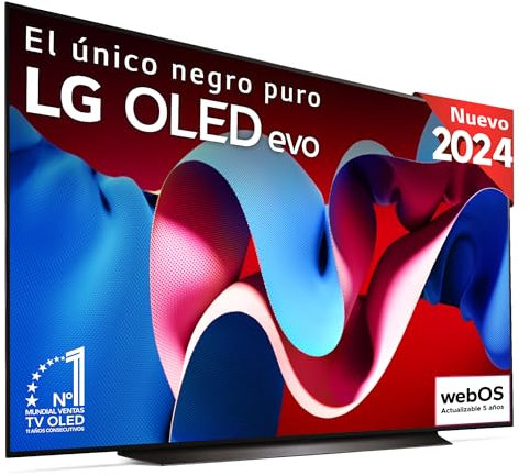 LG OLED83C46LA, 83, OLED 4K, Serie C4, 3840x2160, Smart TV, WebOS24, Procesador a9, Dolby Vision, Dolby Atmos, TV Gaming, 144 Hz, AMD FreeSync, Negro