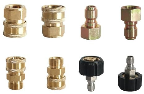 Shkalacar 8 Teiliges Hochdruckreiniger Adapter Set, 3/8-Zoll Auto Hochdruckreiniger Anschluss Schnellverbinder, Schnellverbindungs Trenn Kits für Sprühpistolen-Anschluss