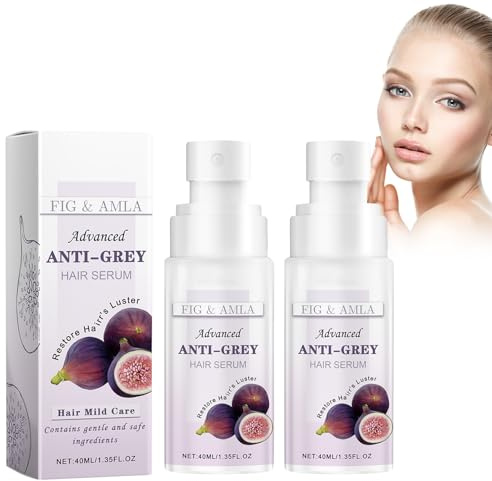 Anti-Graues-Haar-Serum, 2 Stück Haarwuchsöl nährendes Haarserum-Spray Stärkt die Wurzeln, kehrt das Ergrauen um und glättet das Haar