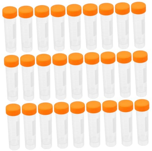 ULTECHNOVO 50pièces Centrifugeuse Tube Vertical Avec Fond Plat Orange Échelle Intégrée Outils De Laboratoire Pratiques