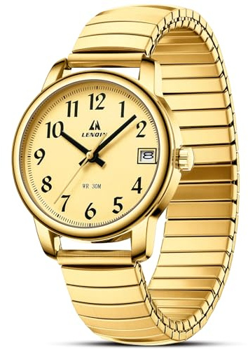 LN LENQIN Reloj Mujer Elasticay Relojes Mujeres De Acero Inoxidable Reloj A Prueba de Agua para Las Mujeres AnalóGico Cuarzo Relojes de MuñEca Banda de ExpansióN