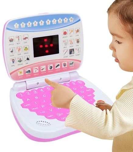 Portátil educativo - Juguete para computadora portátil para niños con juegos sonoros y educativos, juego preescolar para 3 años, juego interactivo de computadora para niñas, divertido de hacer