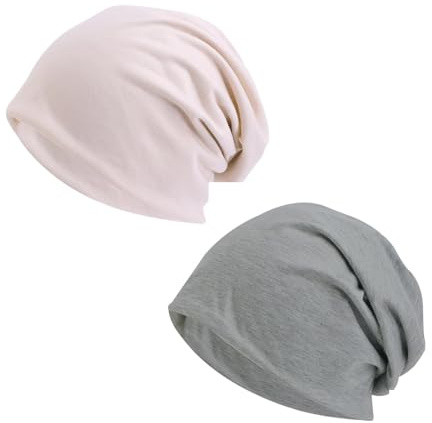 Gorros Oncológicos para Mujer, 2 Piezas Quimio Cáncer Algodón Sombrero para la Cabeza, Turbantes Oncologicos Pañuelos Cabeza, Suave/Transpirable, para Mujeres Hombres