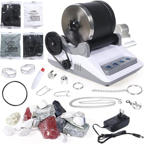 Rock Tumbler Machine Kit, DIY Stone Polishing Electric Grinder con timer 7 giorni, lucidatrice staccabile per tutte le età