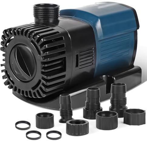 SWAWIS Teichpumpe mit Filter 11W 1800L/H Wasserpumpe Energiespar Aquarium Pumpe Max. Förderhöhe 2,2M Kabellänge 10M Tauchpumpe Springbrunnenpumpe Bachlaufpumpe