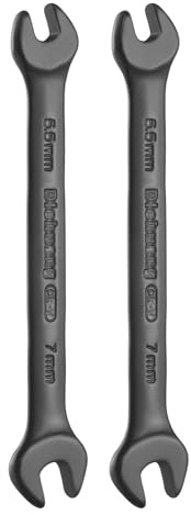 QUARKZMAN 2 Pezzi Chiave Doppia Bocca Spessa 5.5mm x 7mm Chiave Doppia Bocca Metrica Testa Piatta Per Riparazioni Auto Montaggio Mobili Nero