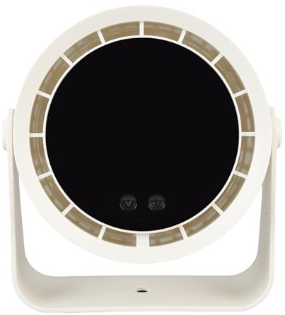 Leftwei Piccolo Ventilatore da Tavolo, Ventilatore Turbo Ricaricabile con Display Digitale Intelligente, 100 Velocità Regolabili, Design Portatile per Casa, Ufficio, Viaggi (Bianco crema)
