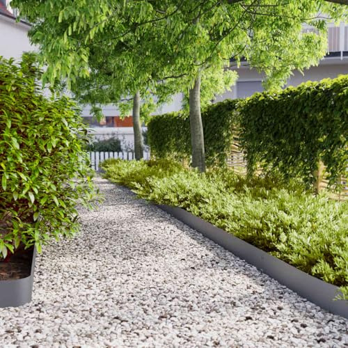 Genérico Bordes césped 50 uds Antracita 15x103 cm Acero Laminado frío,Bricolaje,Vallas de jardín,Ribetes y Bordes para jardín,Marrón,860150