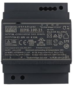 HDR-100 HDR-100-12V 7.1A HDR-100-15V 6.13A HDR-100-24V 3.83A HDR-100-48V 1.92A Fuente de alimentación conmutada 85-100W(HDR-100-12V 7.1A)