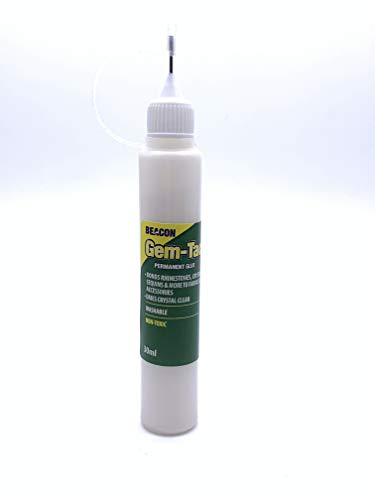 World of Sparkles 30 ml Beacon Gemtec Kleber mit Kristallnadel zum Auftragen von Kristallen, Strasssteinen, Diamanten, Diamanten, Kunst- und Handwerksprojekten und Mode-Accessoires (1 Flasche)