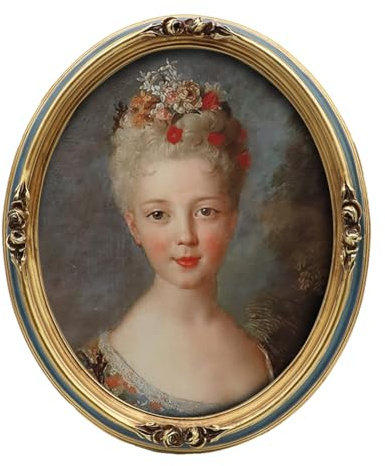 SYLVIA'S SHOP Marco de fotos ovalado vintage de 8 x 10 pulgadas con paspartú, marco de fotos de lujo antiguo y ornamentado, exhibición de mesa y decoración para colgar en la pared, arte de galería de