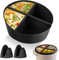 Aolso Silicone Slow Cooker Liners for 6QT Crock Pot, 4In1 Divider Compatible, With 2PCS Silicone Oven Mitts (Black)