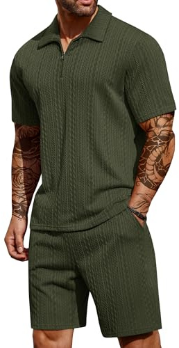 COOFANDY Fashion Men's Tracksuits 2 Piece Casual Athletic Jogging Outfits Short Sleeve Track Suits for Men Set