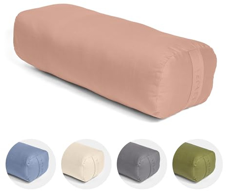 Vedara® Yoga Bolster AKAMA – Yogakissen mit Kapokfüllung für Yin Yoga – Rechteckig – Waschbarer Bezug aus 100% robuster Baumwolle – Großes Yogakissen für Restorative Yoga