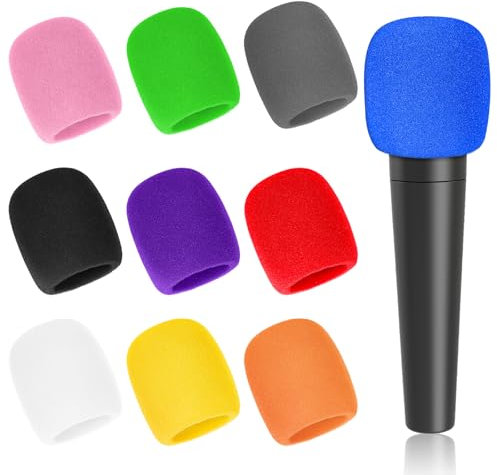 20 piezas de espuma antipop micrófono cortavientos colorido cubierta de micrófono a prueba de polvo micrófono espuma cubierta reutilizable para Ktv rendimiento escenario actividades al aire libre