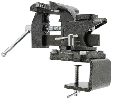 2-in-1 Werkbank-Schraubstock, Mehrzweck-Tischschraubstock, universell drehbar, 270° Arbeit Klemm-Schraubstock, 100 mm Öffnung für Werkstatt und Handwerk