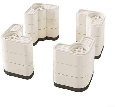 Jonikuper Base de support anti-vibrations pour machine à laver à plusieurs niveaux - Plateforme de réduction du bruit à hauteur réglable - Pour buanderie - Blanc 3