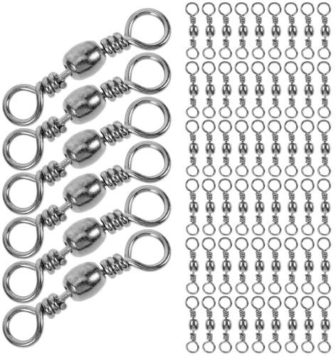 ifundom 150 Émerillons de Pêche à Agrafe Baril en Acier Haute Teneur en Carbone Connecteurs Pivotants 360° pour Eau Douce et Salée Accessoires Robustes pour Rivière Kayak et Mer