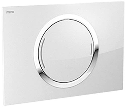 Mepa, Piastra di azionamento per cassette di risciacquo ad incasso MEPAZERO 421854, doppio scarico, vetro/bianco, 421854