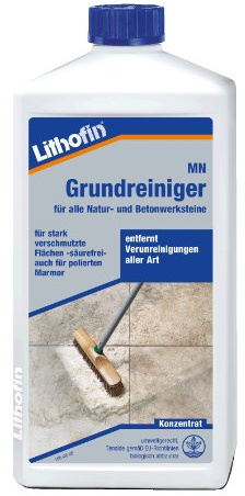 Lithofin MN Grundreiniger Konzentrat für Bodenbeläge, Marmor und Kalkstein stark wirkend bei fettigen Verunreinigungen Säurefrei 1 L