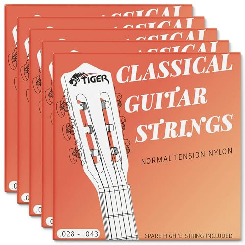 Tiger - Juego de cuerdas para guitarra clásica (5 unidades)