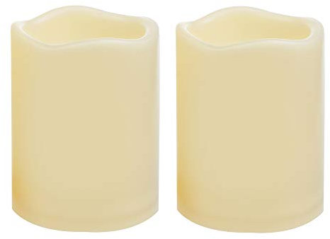 2 PZ 7,6 x 10,2 cm Impermeabile All'aperto Batteria Operata Flameless LED Pillar Candele con Timer Flickering Plastica Luce Elettrica per Lanterna Patio Giardino Casa Del Partito Decorazione di Nozze