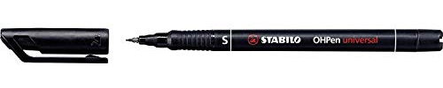 Stabilo 10 Filzstifte für Transparent, OHPen, permanent Spitze, superfein, Schwarz