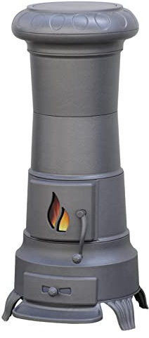 EEK A+ Gusskaminofen Plamen Julia gussgrau emailliert + Herdplatte - 8kW