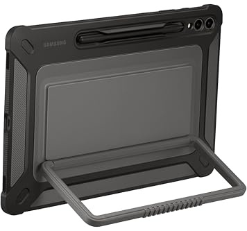 Samsung Outdoor Cover EF-RX810 für das Galaxy Tab S10+, Tab S9+, Tab S9 FE+, Tablet Cover, Tablet-Hülle starker Schutz, praktische Aufstellmöglichkeiten,sicherer Halt, inkl. S Pen Aufbewahrung,Schwarz