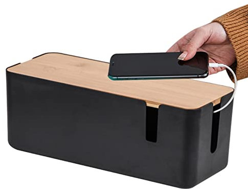 gestion câbles avec couvercle pour cacher la multiprise sous le bureau - Réutilisables - Organisateur câbles - Attaches câble pour la maison/