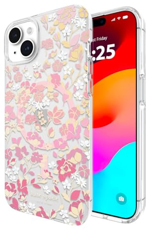 Kate Spade New York iPhone 15 Plus Case Compatible with MagSafe - Flowerbed Pink Ombre