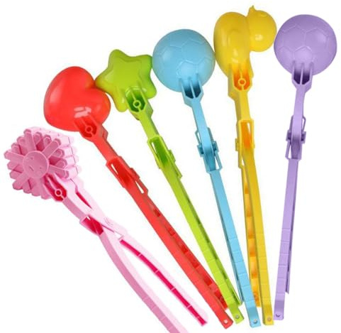 Snadulor 6PCS Snowball Maker Clip,Snowball Maker Tool,Snow Ball Clip Snow Games for Outdoor,Random Style Color