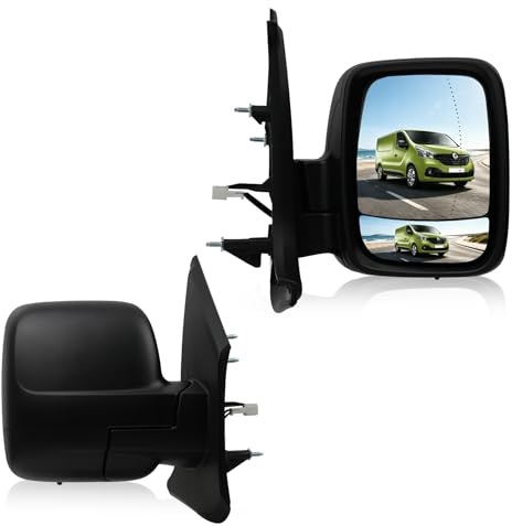 Convitex Full Door Wing Mirror Right Side Electric Dead Angle Heated Mirrors with Temp Sensor for Vauxhall Vivaro (2014-) Opel Vivaro B (14-19) Renault Trafic 3 (14-20) Fiat Talento Nissan NV300