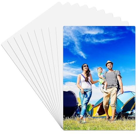 Elqubkan 10 pezzi di carta vergine per foto in metallo a sublimazione, per trasferimento di calore, per immagini a sublimazione, in alluminio, per design, durevole, facile da installare, facile da