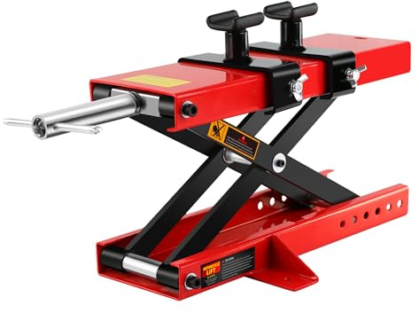 AAKSUS Elevador de Tijera Central para Motocicleta, Soporte de elevación para Bicicletas, ATV, Scooter, Soporte de manivela con sillín y pasadores de Seguridad, 1100 LB