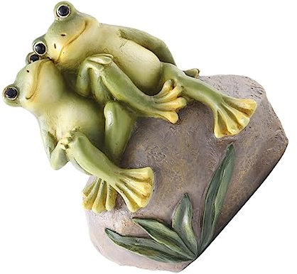 NULYLU 1stück Resin Frosch Liebespaare Statue Charmantes Garten Ornament Für Romantische Dekoration Im Freien Langlebiges Und Lebhaftes Design Für Ihren Garten Oder Balkon