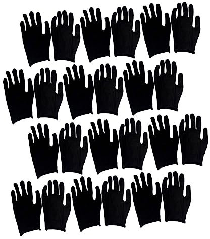 MUSISALY 12paare Baumwollhandschuhe Schwarz Für Herren Dünn Arbeitsschutzhandschuhe Bequeme Handschuhe Sicherheitshandschuhe Für Gartenarbeit